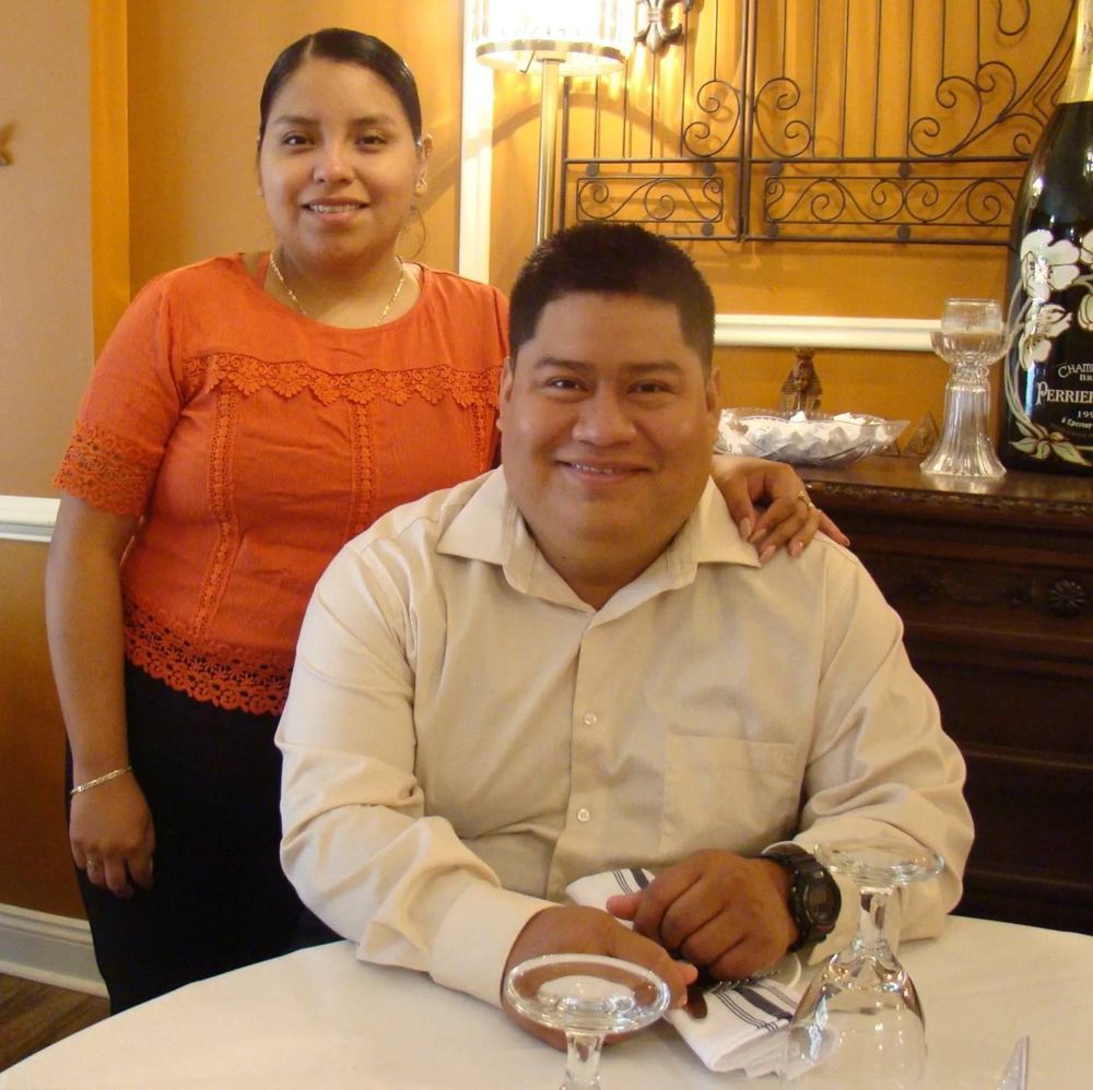 Agueda and Alfredo Leonor in the dining room